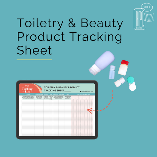 TOILETRY & BEAUTY PRODUCT TRACKING SHEET